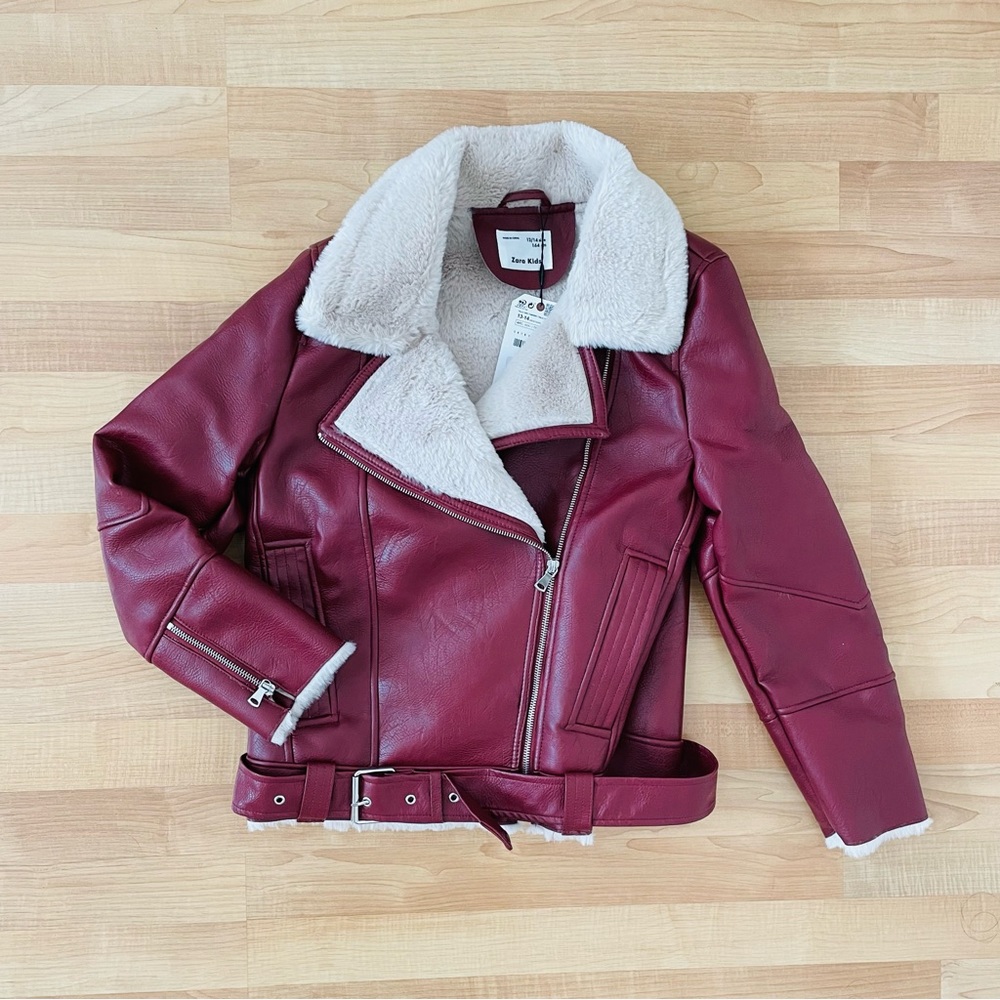 ZARA Teddy Lined Biker Jacket 13-14